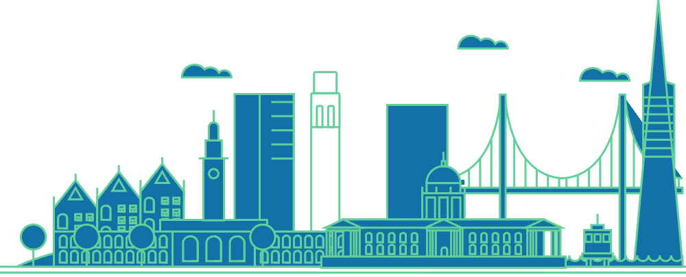 Line art illustration of San Francisco