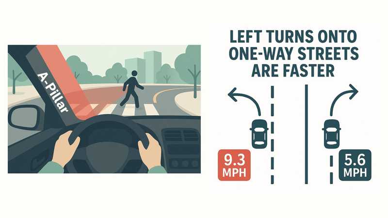 A pillar obstructs view