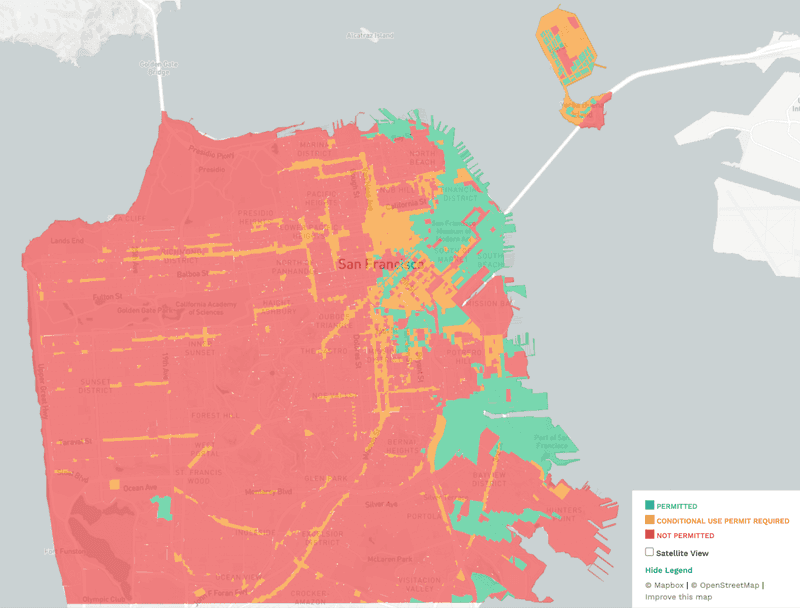 Where formula retail is illegal, somewhat legal, and legal