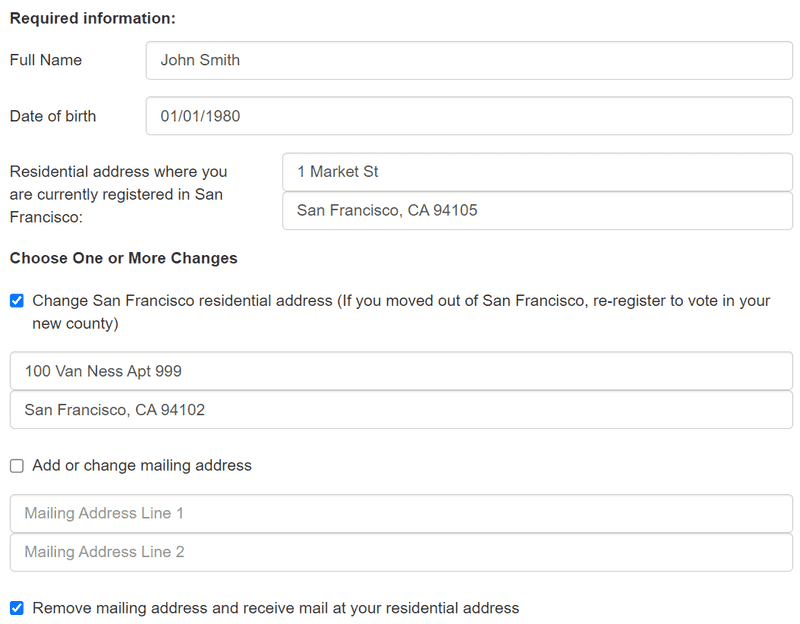update san francisco voter registration